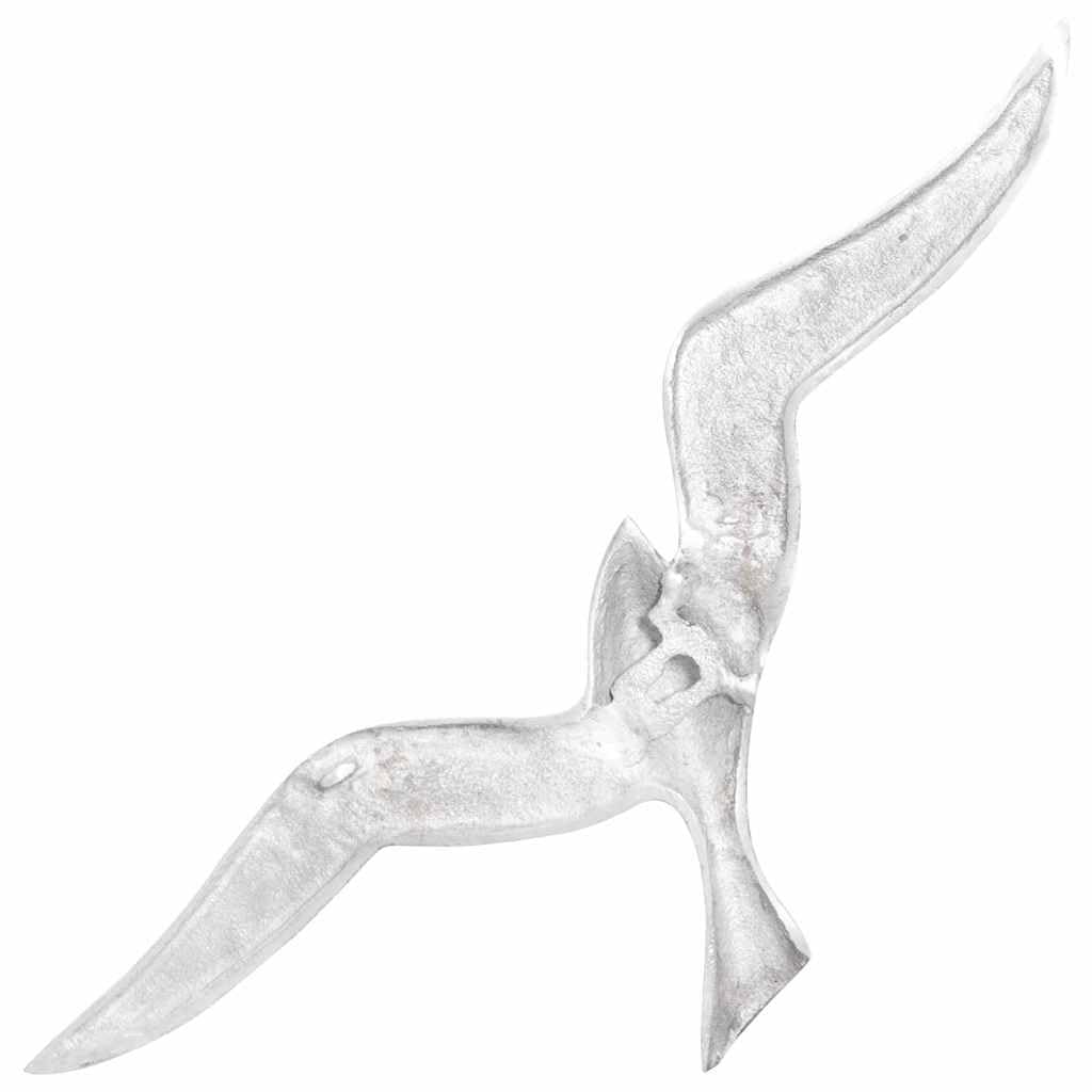 vidaXL Möwe 2 pcs Wandskulptur Silber Aluminium 45 cm