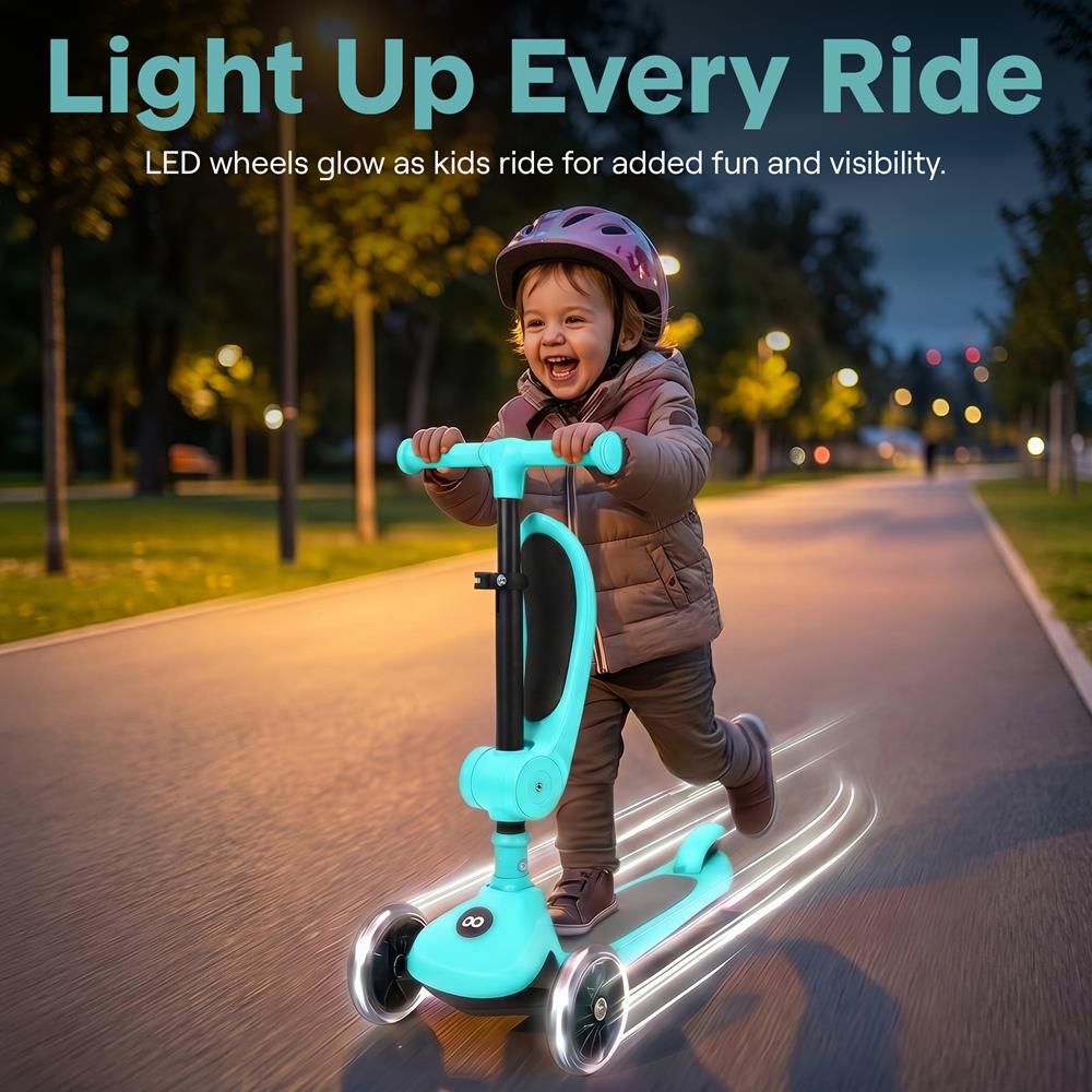 Serenelife Scooters Kinderroller 3-Rad türkis mit Sitz