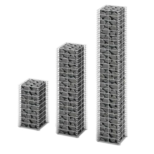 vidaXL Gabionen-Set 3-tlg Verzinkter Draht Steinkorb