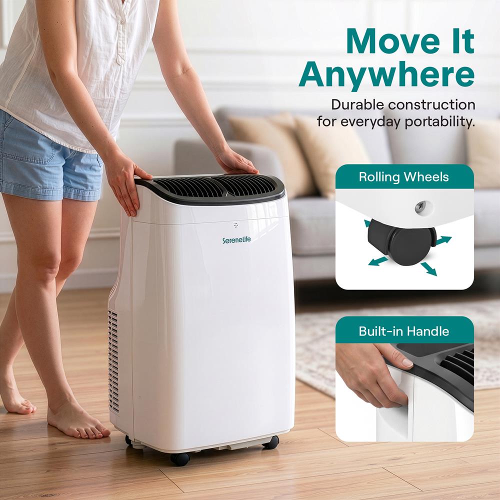 Serenelife Portable AC 10000 BTU Klimagerät Grau mit WLAN