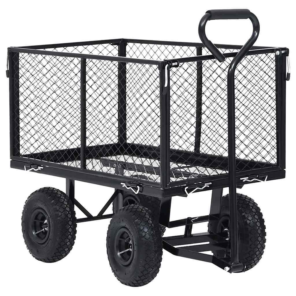 vidaXL Heim & Garten Gartenwagen 350 kg Handwagen Schwarz Stahl