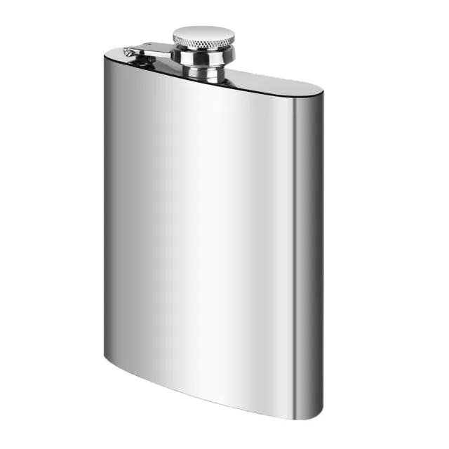 Intirilife Flachmann Edelstahl 250 ml Silber mit Trichter
