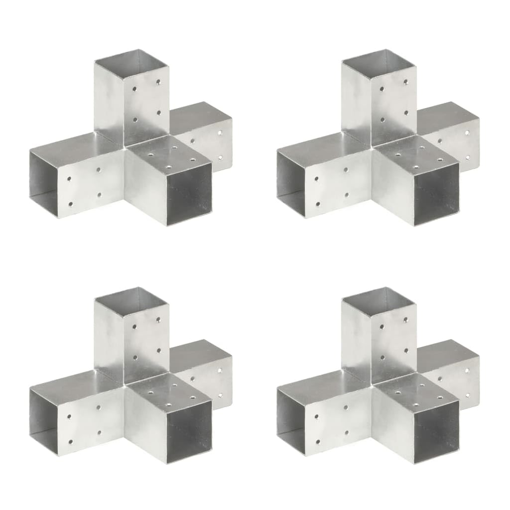 vidaXL Heim & Garten Pfostenverbinder X-Form 91x91 mm 4er