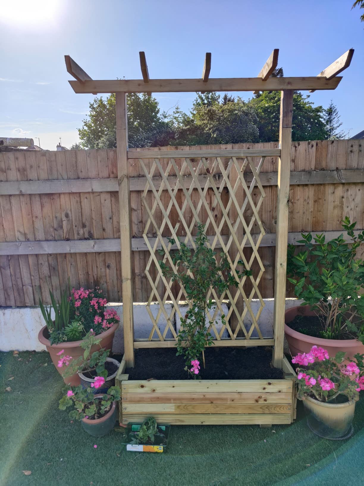 vidaXL Heim & Garten Pergola mit Pflanzkasten 162x56x204 cm Holz