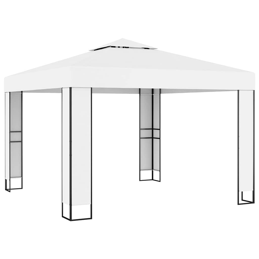 vidaXL Pavillon Doppeldach 3x3x2,7 m Taupe Stahl Polyester