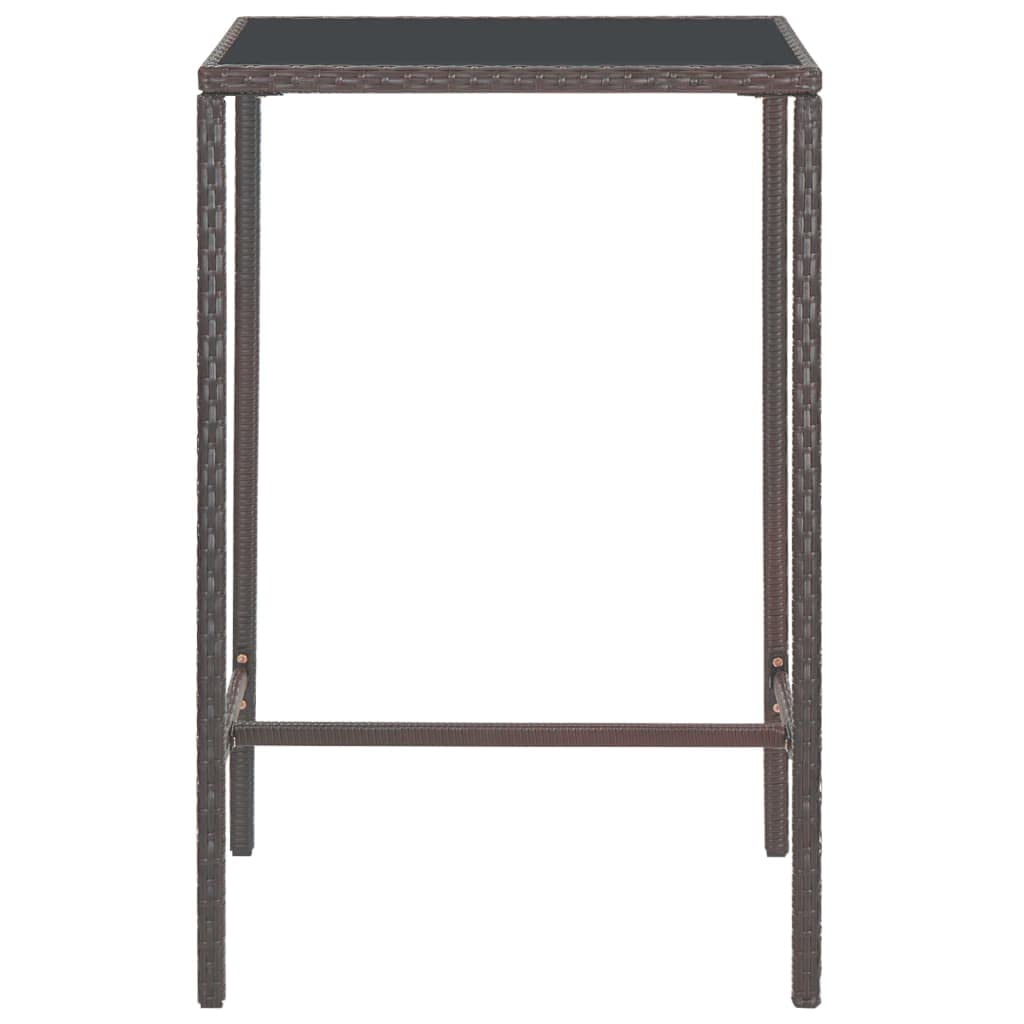 vidaXL Heim & Garten Gartenbar-Set 5-TLG Rattan Braun 70x70x110