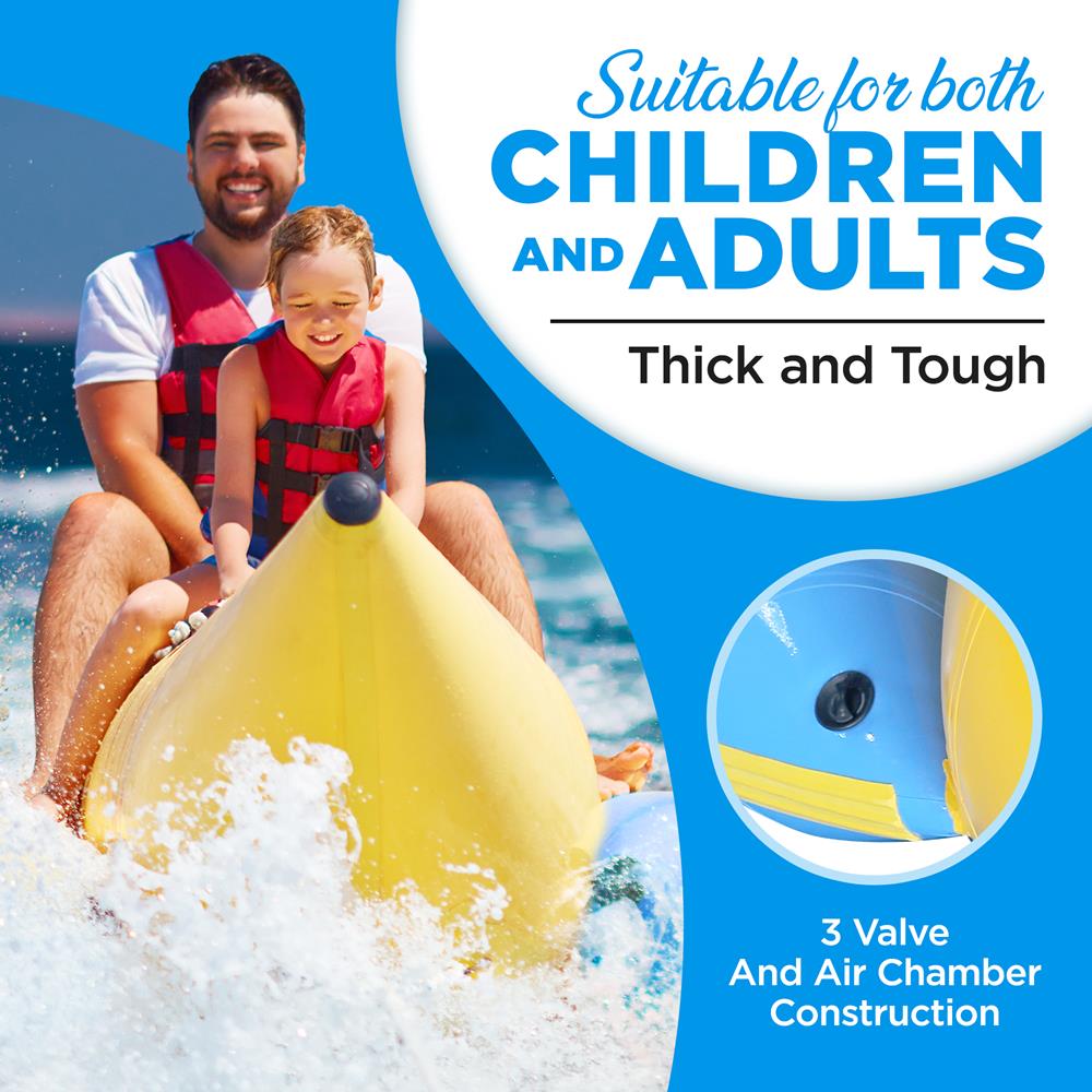 Serenelife Pool Set SLBBFL2 Bananenboot 2 Personen PVC
