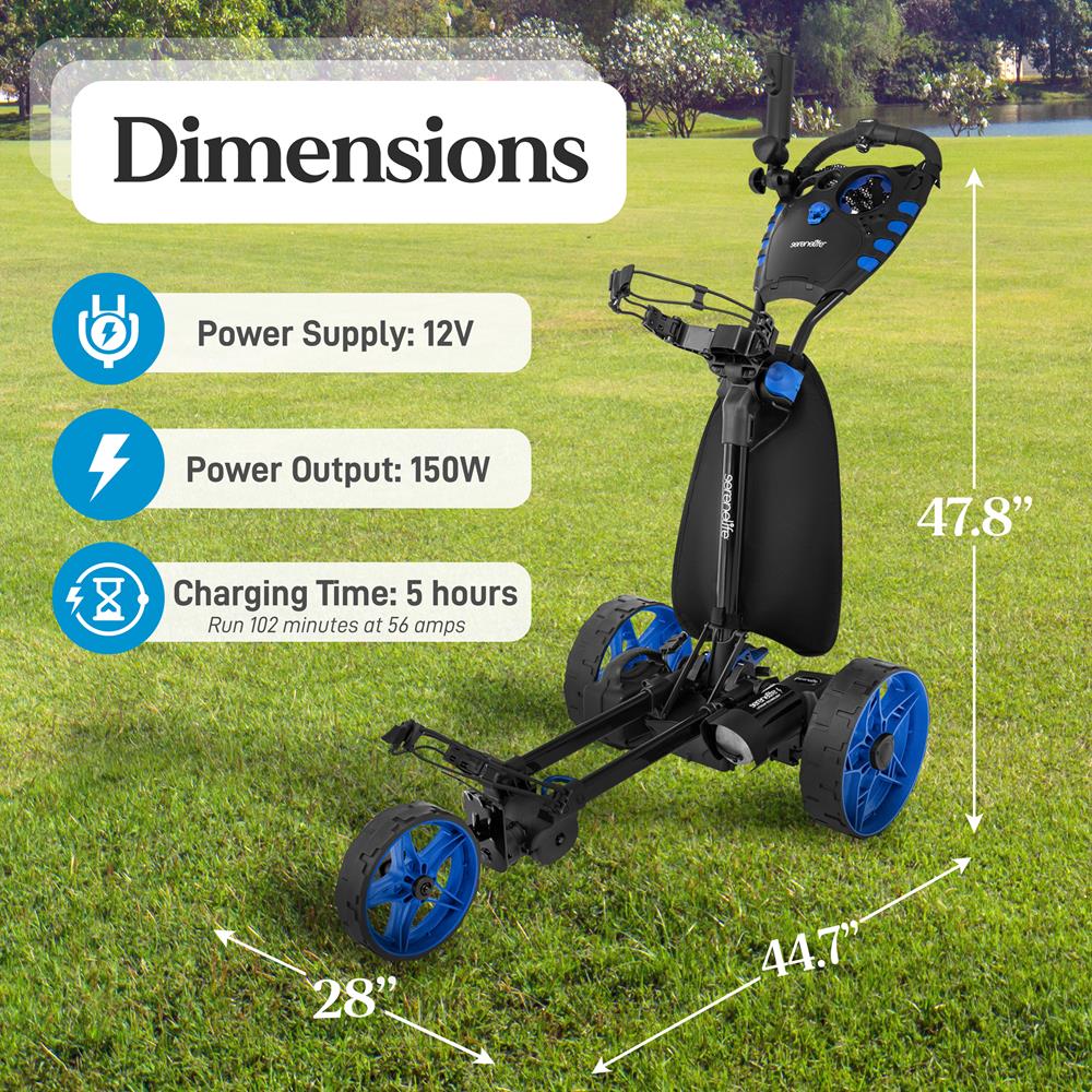 Serenelife Golf Trolley Elektro 3-Rad Alu faltbar