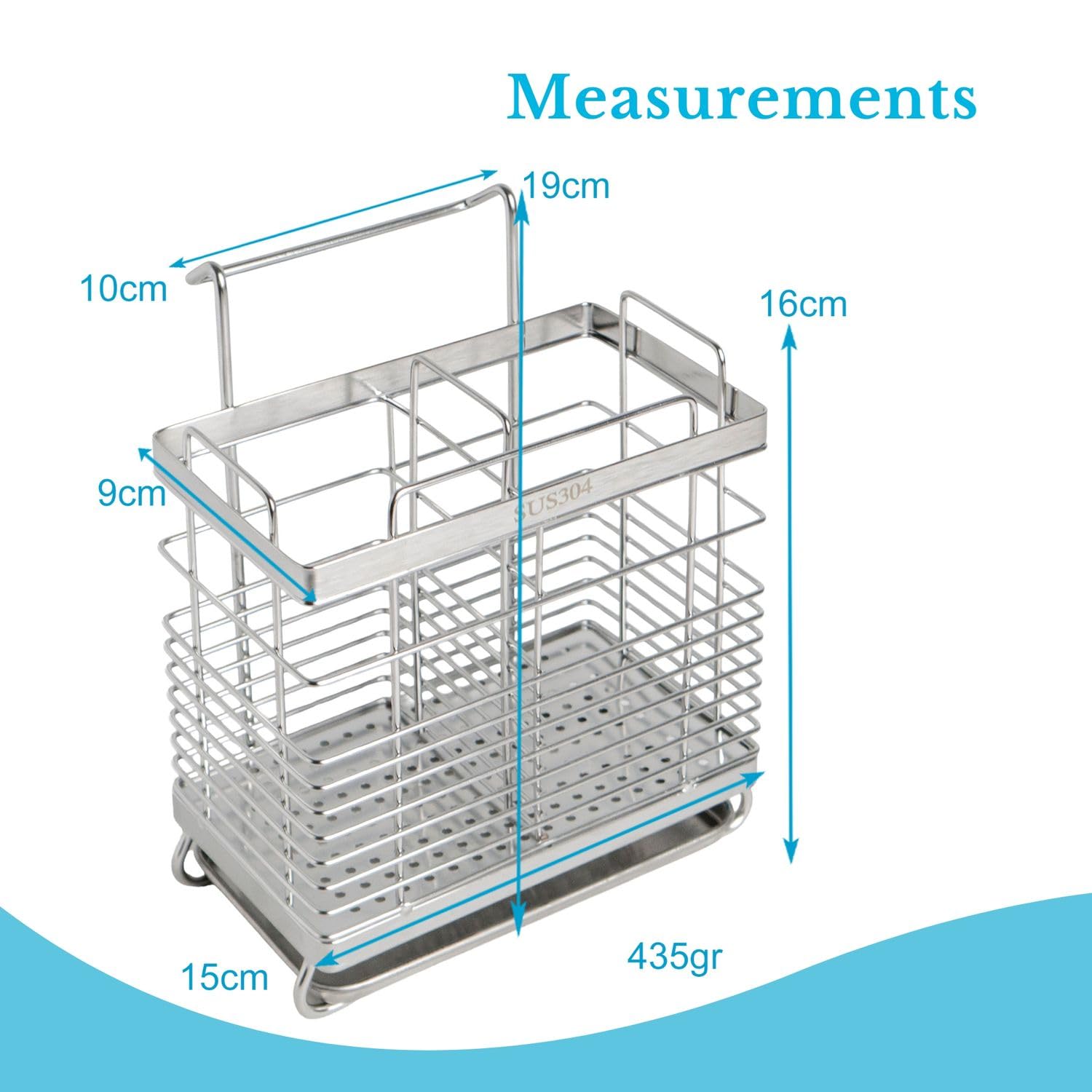 Intirilife Spülenablage Edelstahlkorb Silber 21,5 cm rostfrei