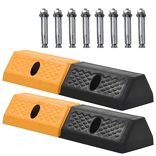 vidaXL Radstopper 2er Set Gummi 49x15x9 cm Reflektor