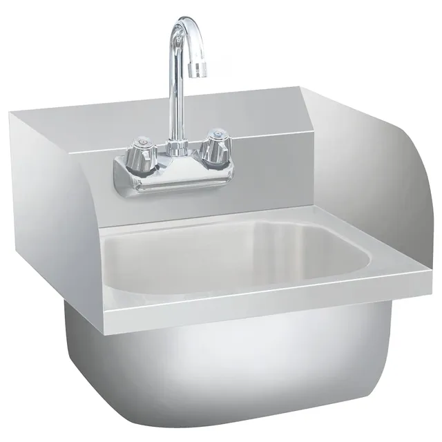 vidaXL Gastro Handwaschbecken Edelstahl 40x40cm mit Hahn