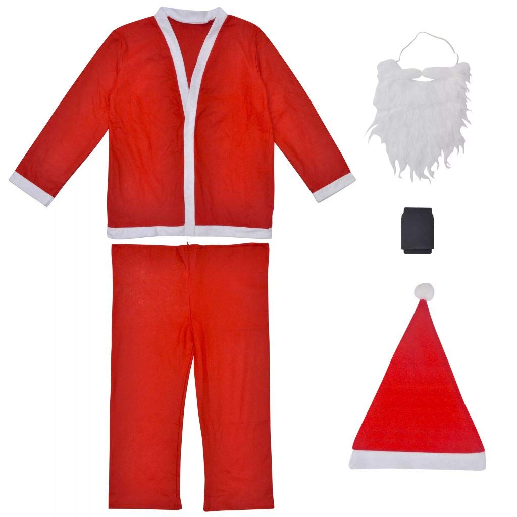 vidaXL Heim & Garten Nikolauskostüm Weihnachtsmannkostüm 5-tlg rot