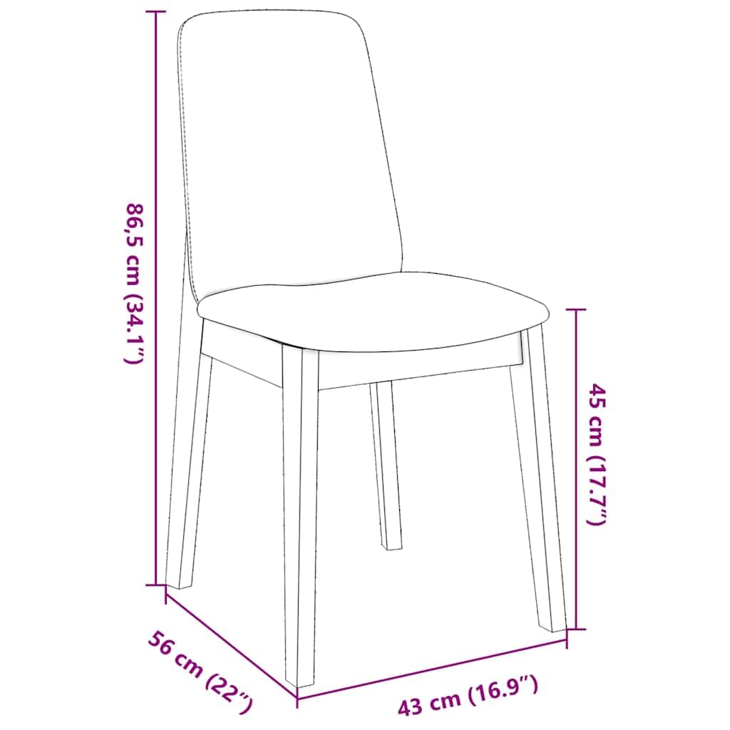 vidaXL Esszimmerstühle Braun 2er Set Holz 45x54x83 mit Kissen