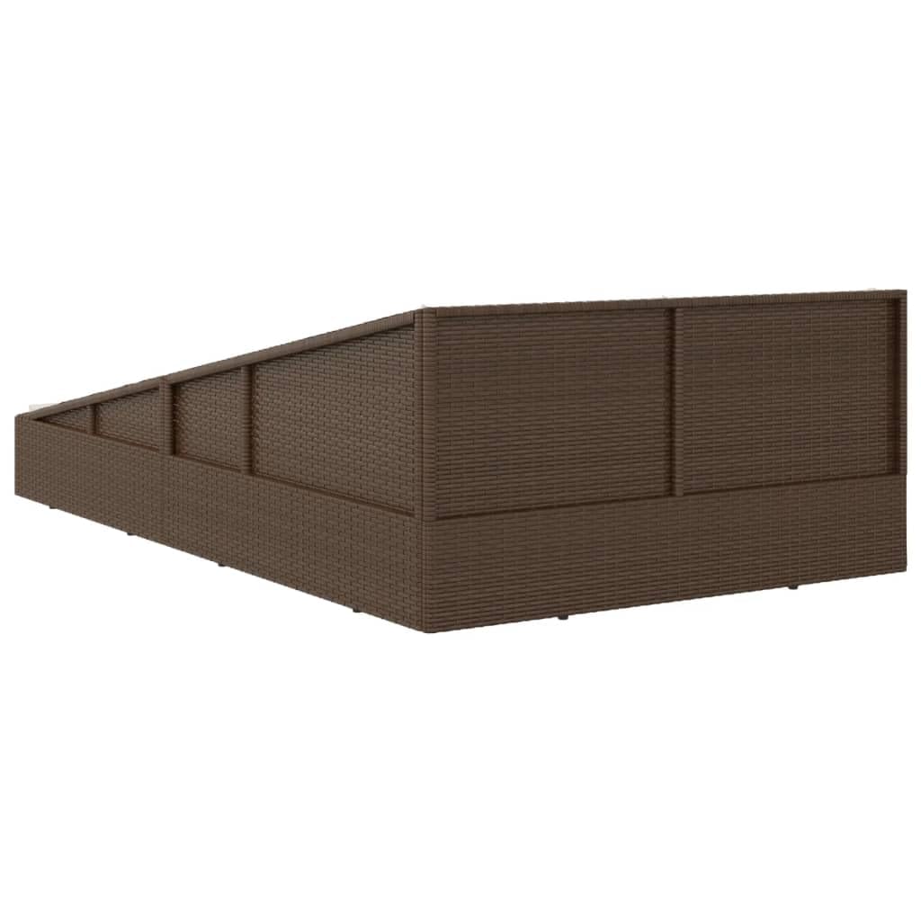vidaXL Gartenbett Braun 110x200 cm Poly Rattan 2-Personen