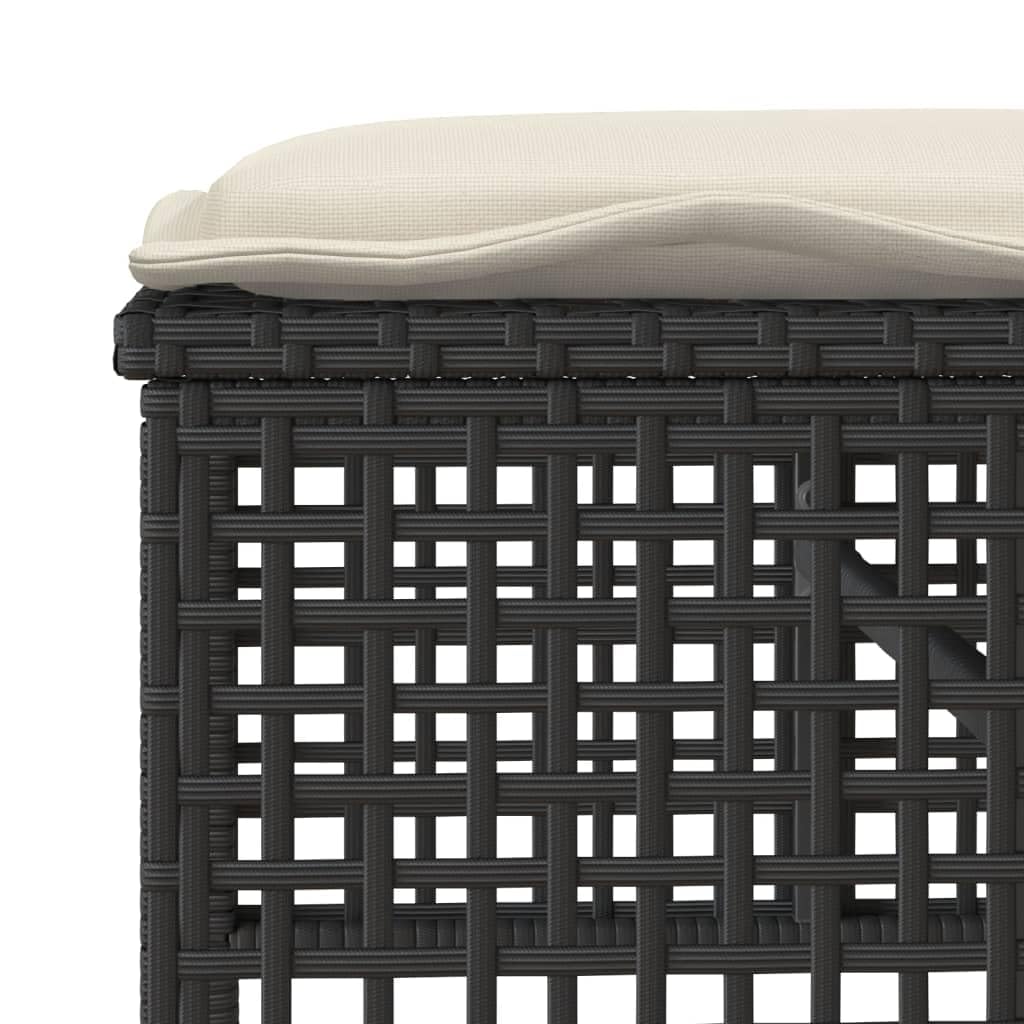 vidaXL Heim & Garten 4-tlg. Garten-Sofagarnitur Schwarz Rattan Glas