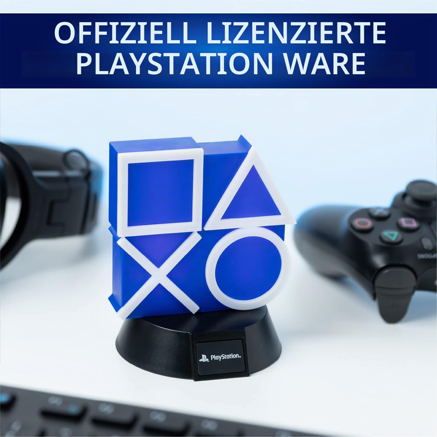 Paladone Lighting PS5 Icons Lampe blau 10 cm Batterie Nachtlicht
