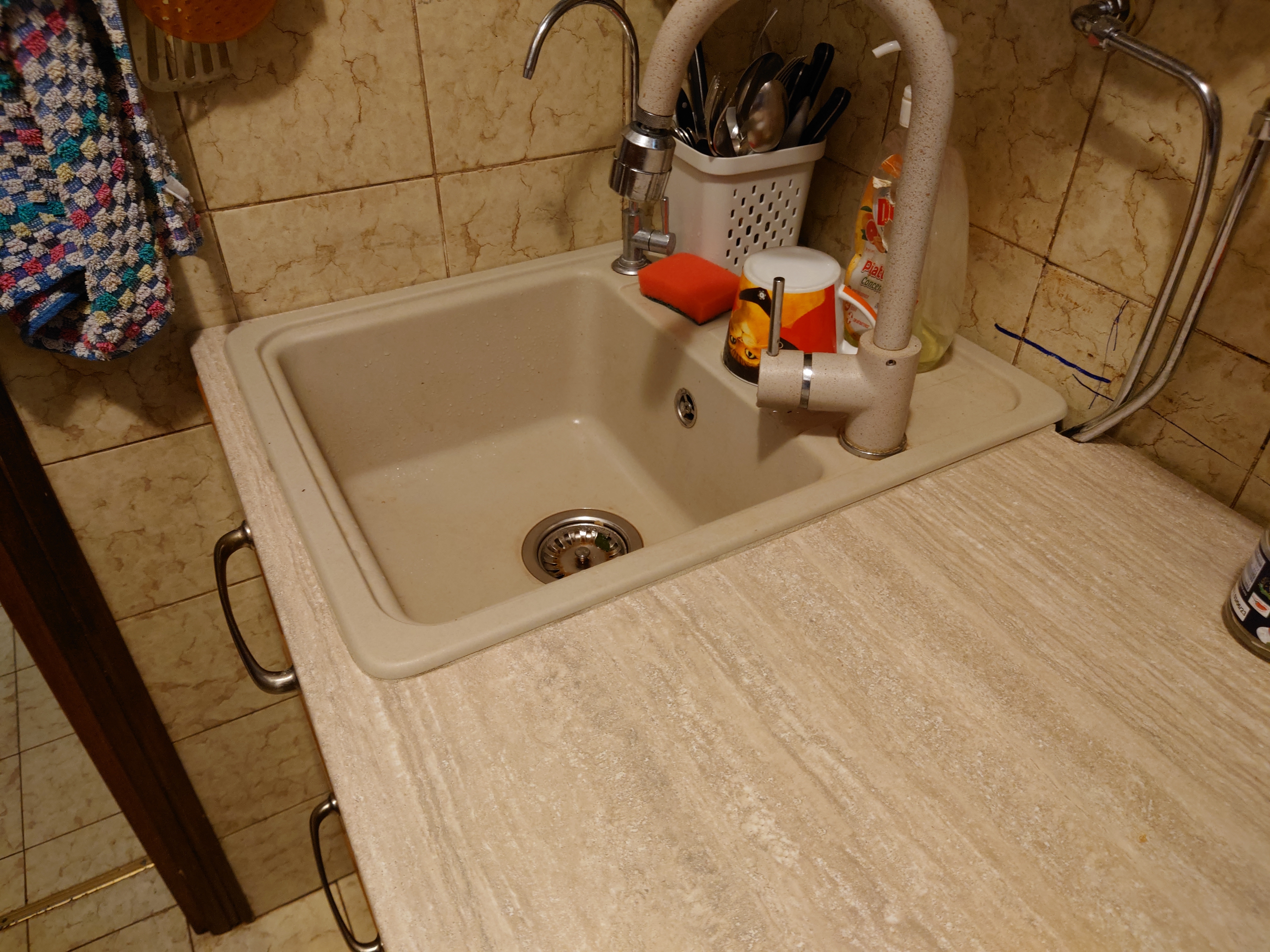 vidaXL Heimwerker Granitspüle Einzelbecken Schwarz reversibel