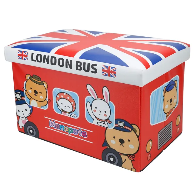 Intirilife Sitzhocker London Bus 49x31x31cm Kunstleder faltbar
