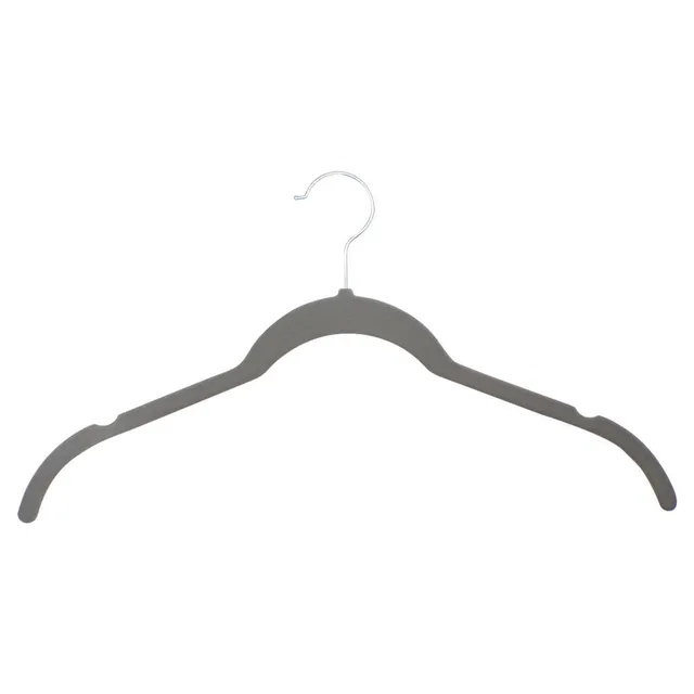 Serenelife Samt Kleiderbügel grau 50er Pack rutschfest