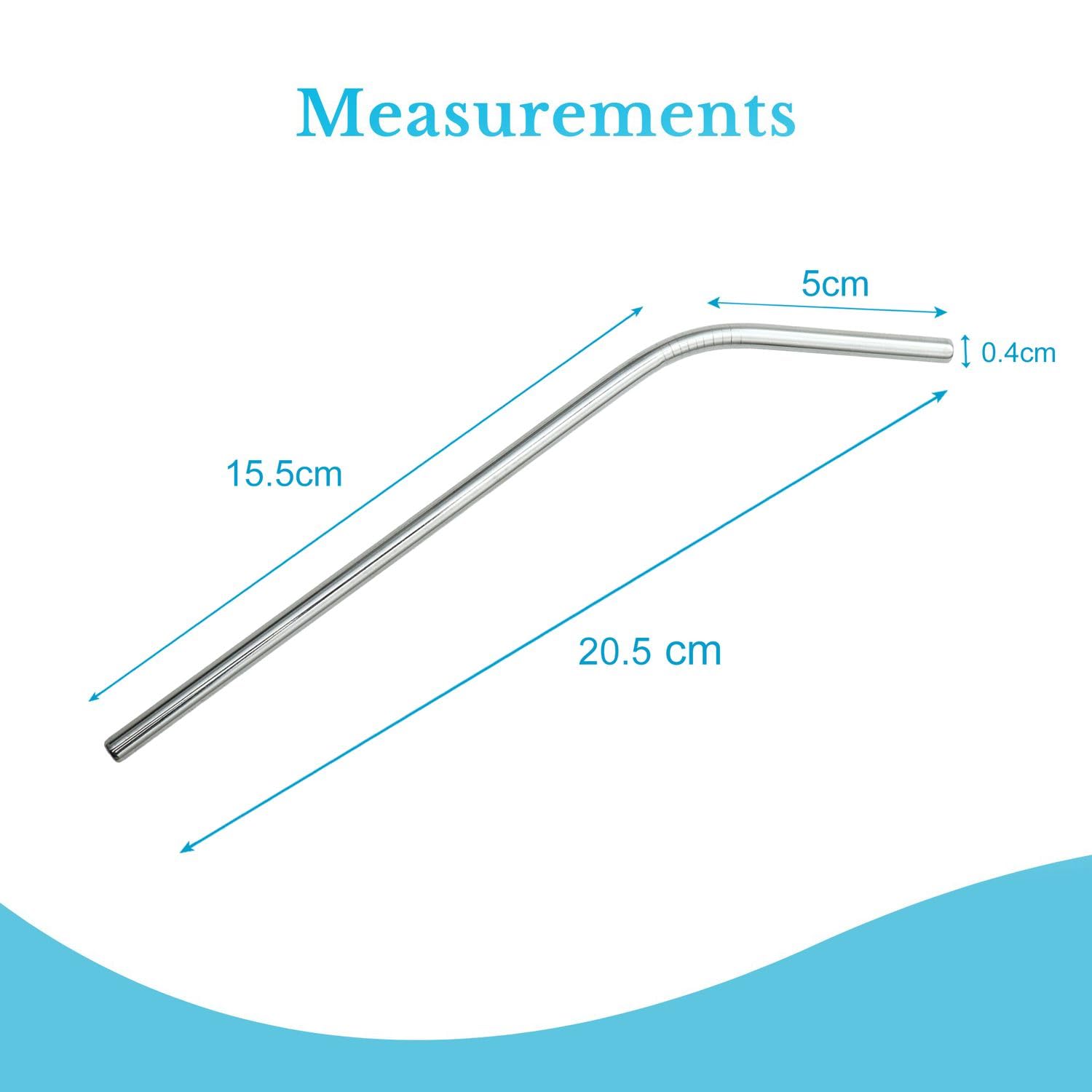 Intirilife Trinkhalme Edelstahl 4er Set 20,5 cm Silber