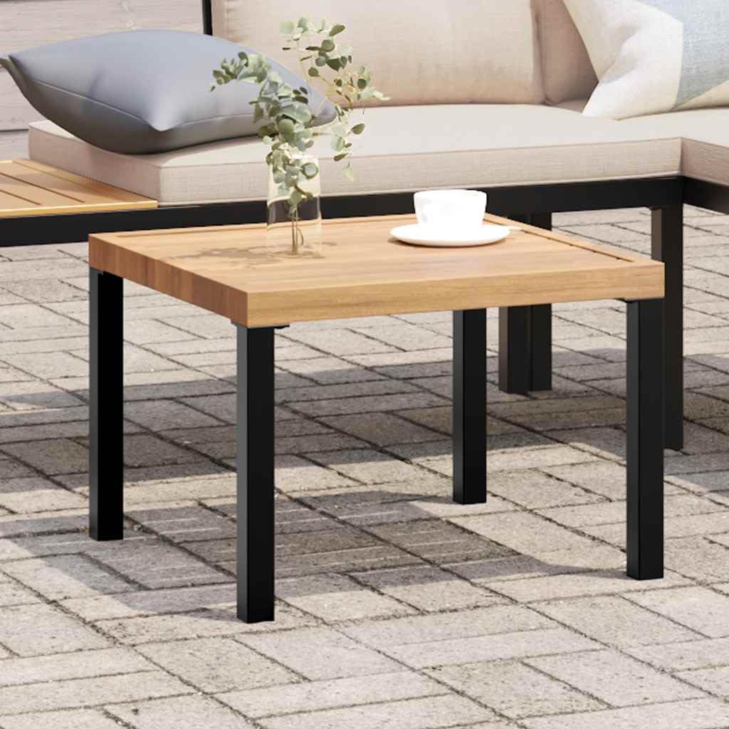 vidaXL Garten-Couchtisch 55x55x39,5 cm Stahl Schwarz-Braun