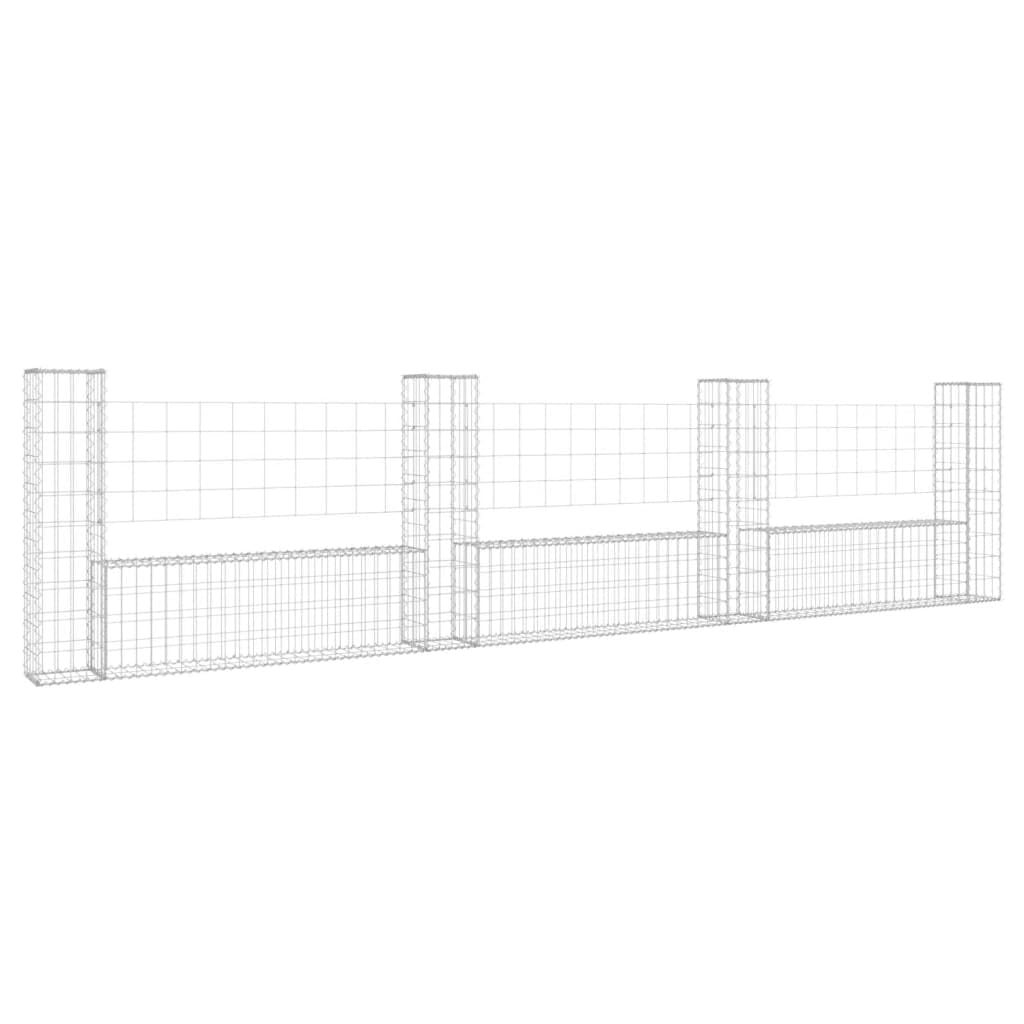 vidaXL Gabionenkorb U-Form 860x20x200 cm Eisen Steinkorb
