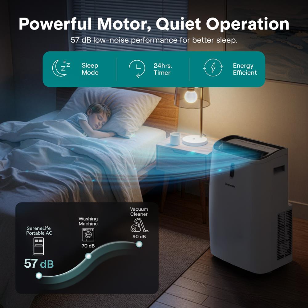 Serenelife Portable AC Mobile Klimaanlage 14000 BTU Weiß