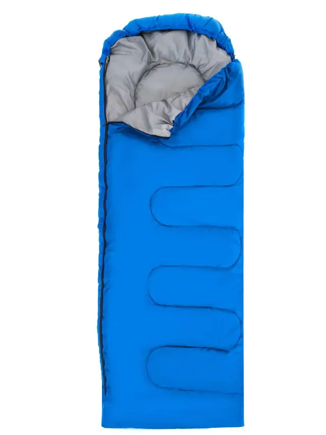 Intirilife Schlafsack Blau 200x70 cm Polyester 15-20 Grad mit Tasche