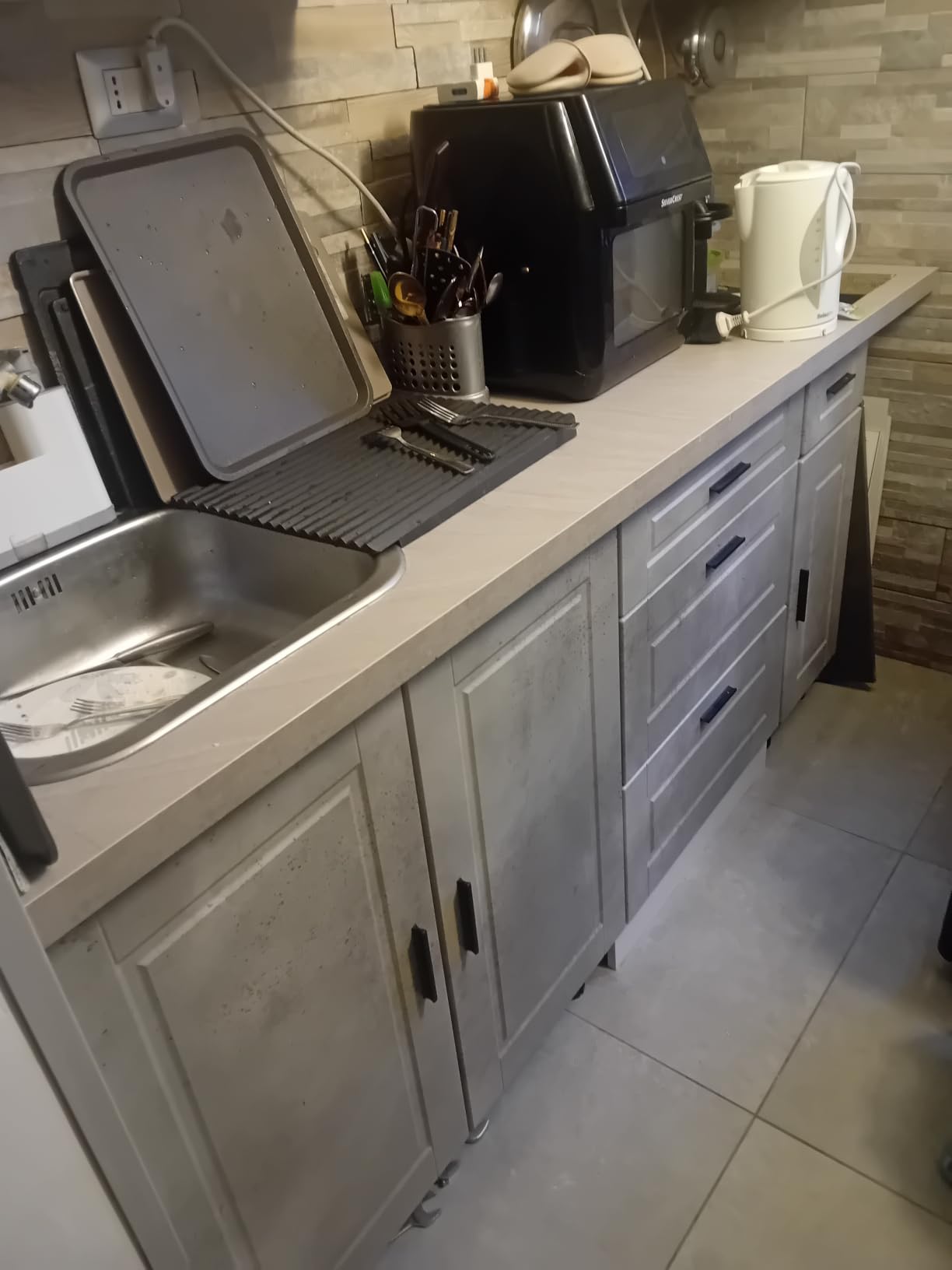 vidaXL Porto Küchenunterschrank Schrank Schwarz Holzwerkstoff