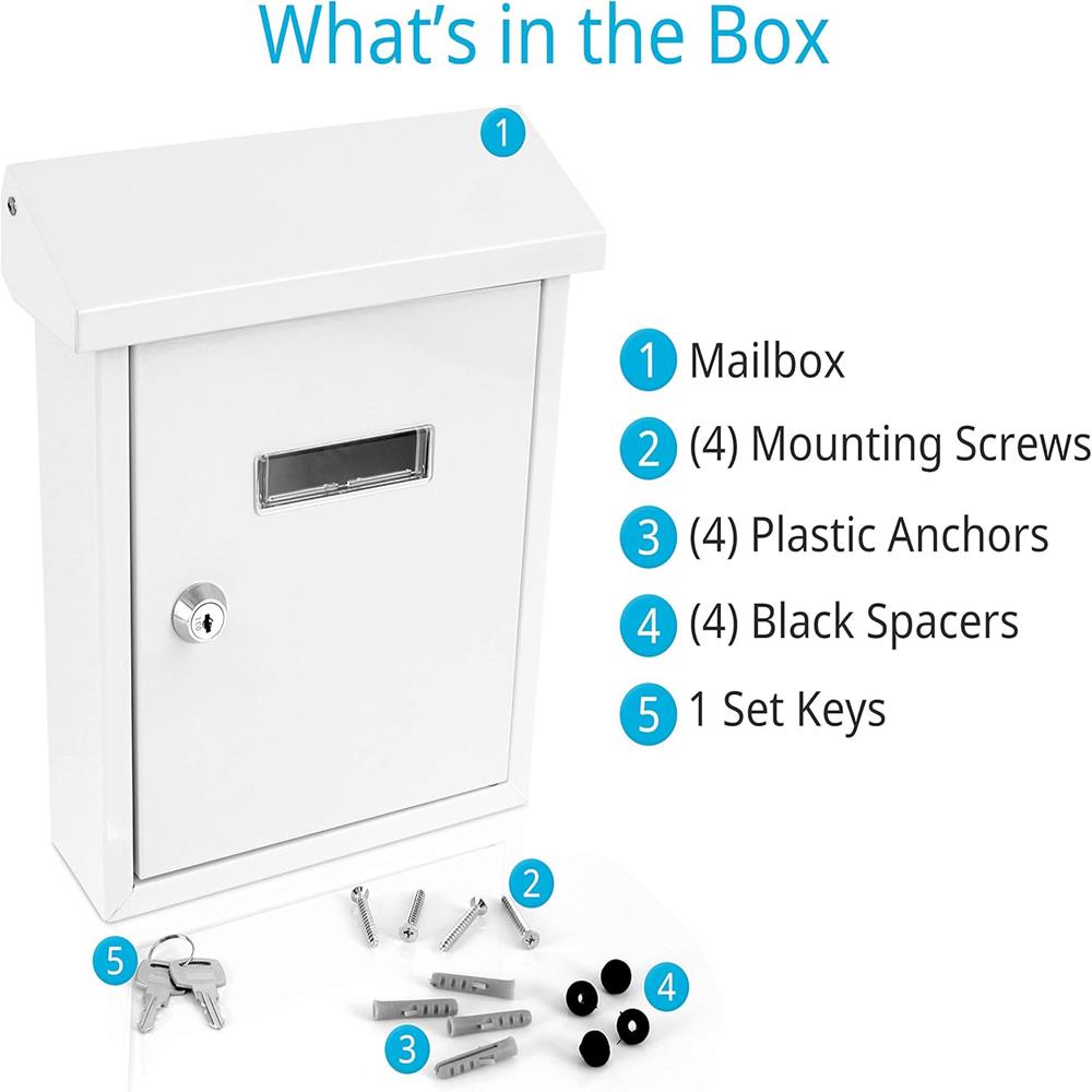 Serenelife Storage Wandbriefkasten Stahl abschließbar