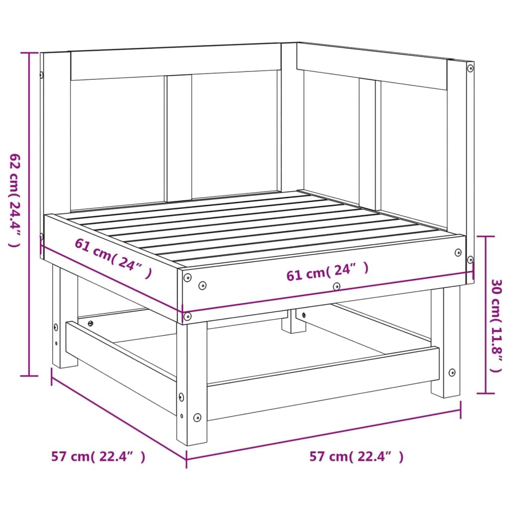 vidaXL Heim & Garten Garten-Ecksofa Grau Kiefernholz