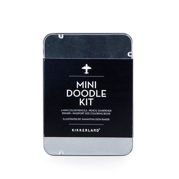 Kikkerland Crafters Mini Doodle Kit Malset 18 Motive Dose