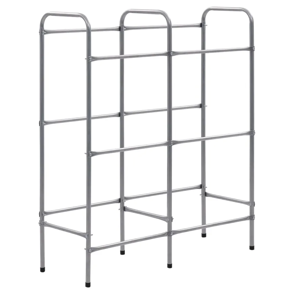 vidaXL Kastenregal 6 Kisten Silbern 96x33x116 cm Stahl