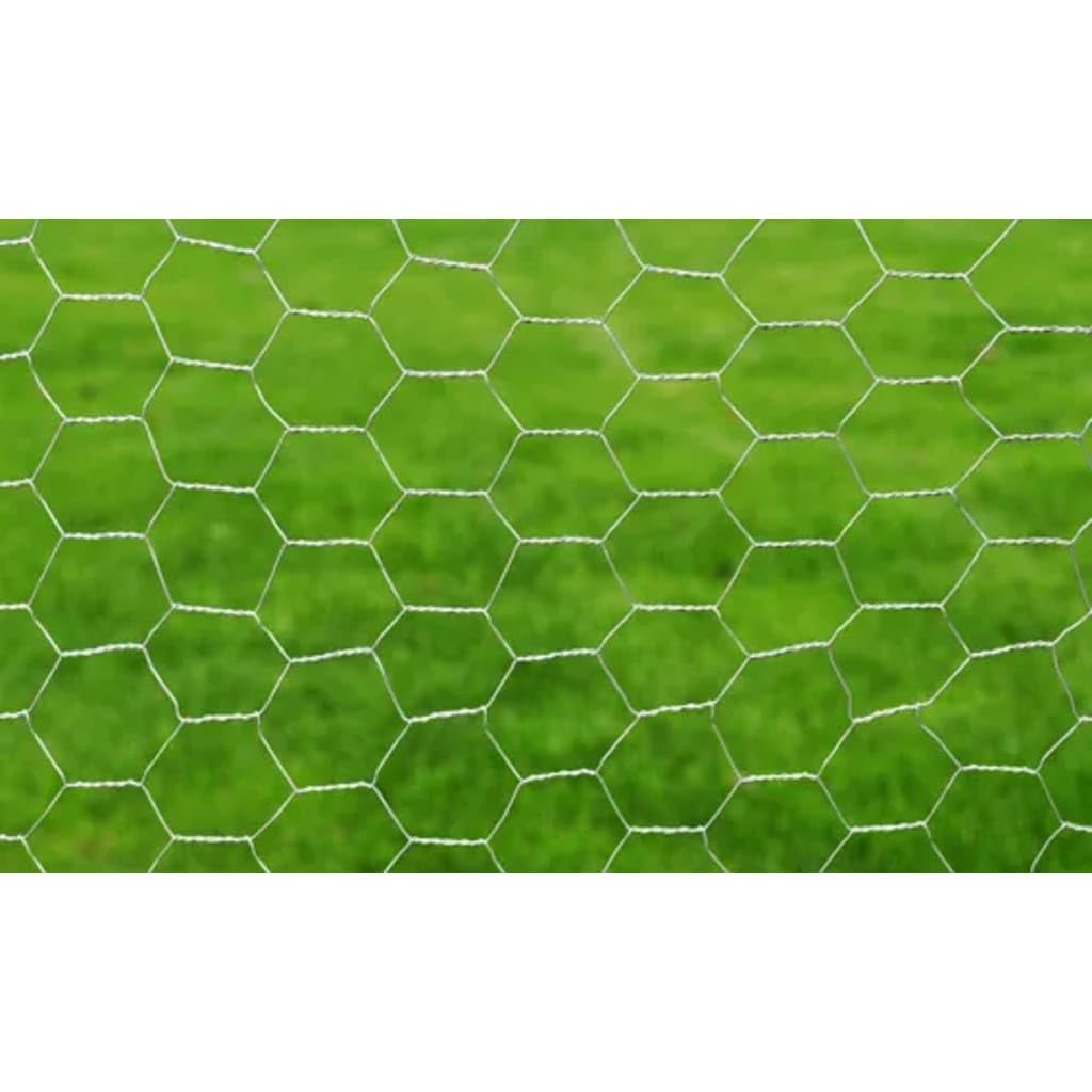 vidaXL Heim & Garten Maschendrahtzaun 25x0,5 m Silber verzinkt