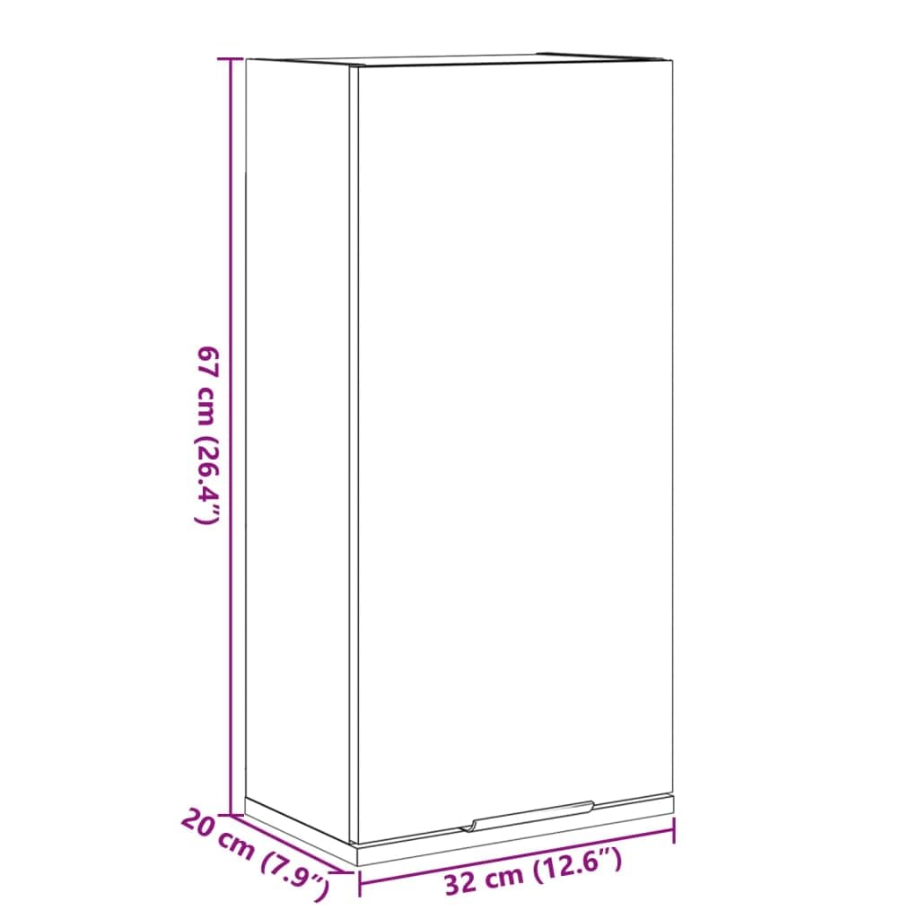 vidaXL Wand-Badschrank Artisan-Eiche 32x20x67 cm mit Tür