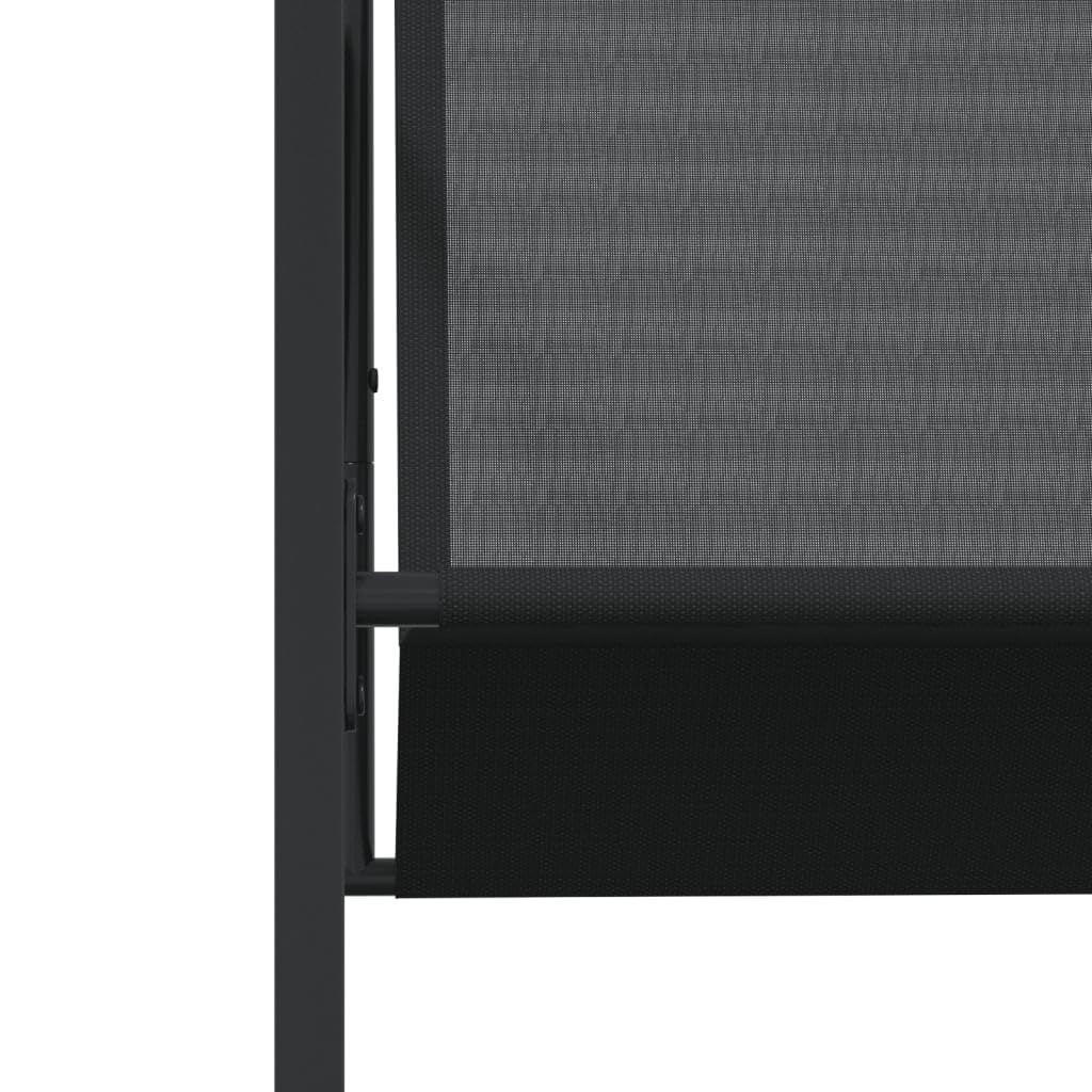 vidaXL Gartenstühle Schwarz 4 Stk. Stahl Textilene Klappbar