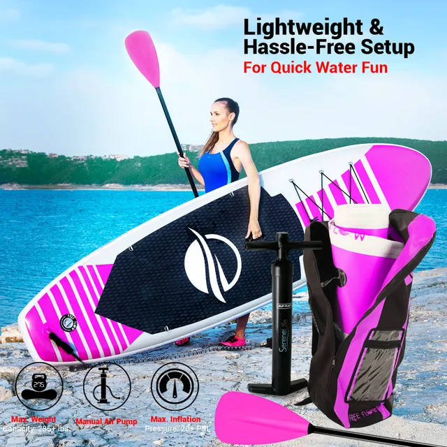 Serenelife SUP Board aufblasbar Aqua 126 Zoll Stand Up Paddle