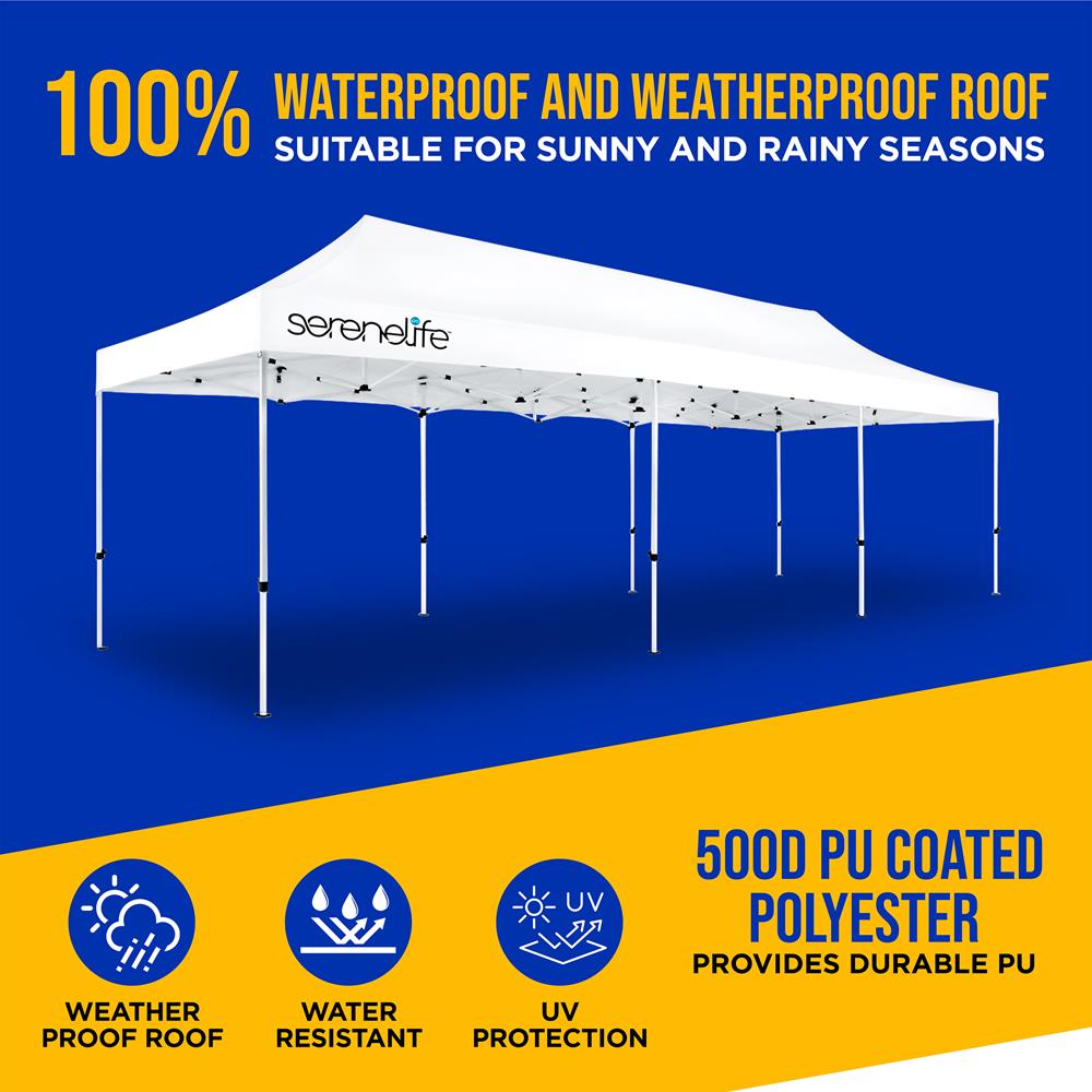 Serenelife Camping Outdoor Faltzelt 10x30Ft Pavillon wasserdicht