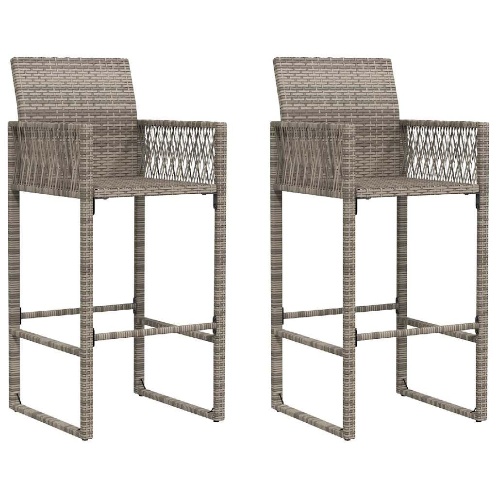 vidaXL Heim & Garten Gartenbar-Set 3-tlg Grau Poly Rattan