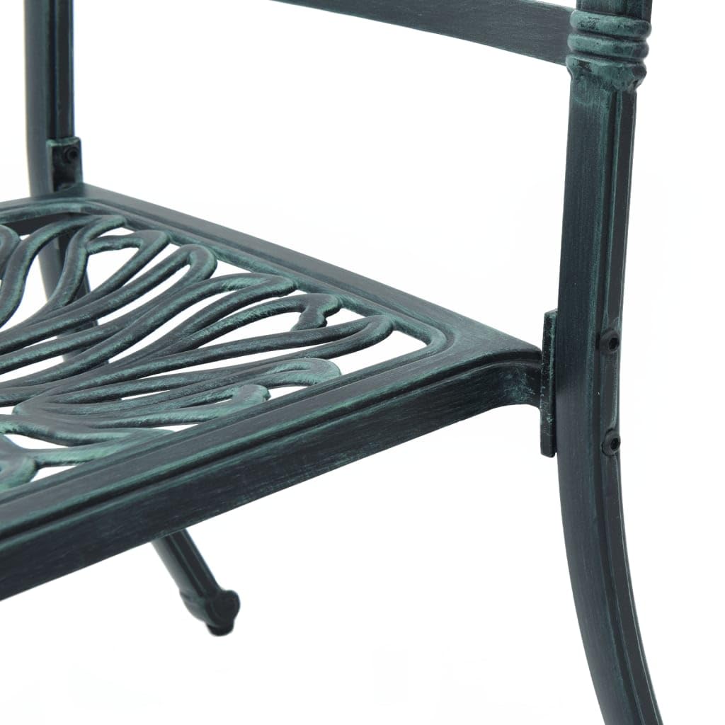 vidaXL Bistroset 3-TLG. Grün Aluminiumguss Gartenmöbel