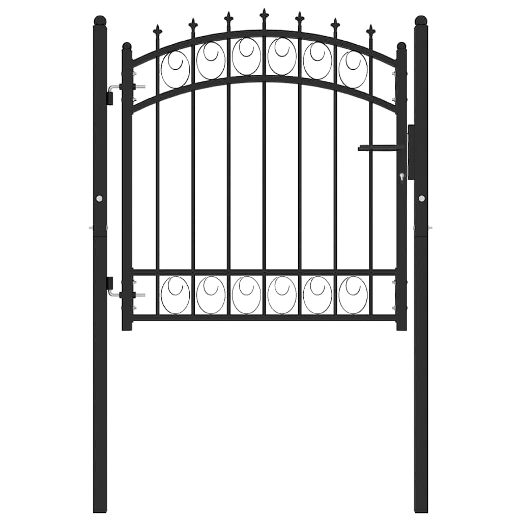 vidaXL Heim & Garten Zauntor Stahl 102x150cm Schwarz mit Spitzen