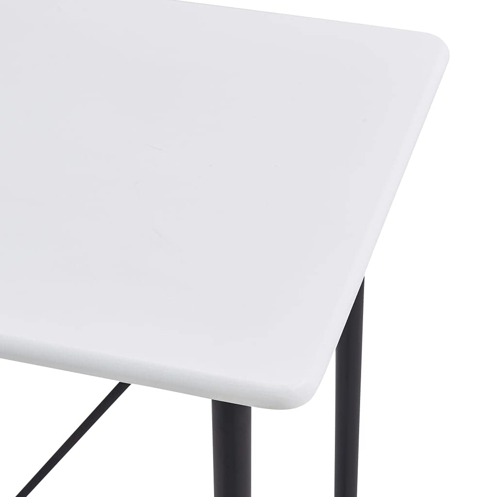 vidaXL Heim & Garten Bartisch 120x60x110cm Weiß MDF Stahl
