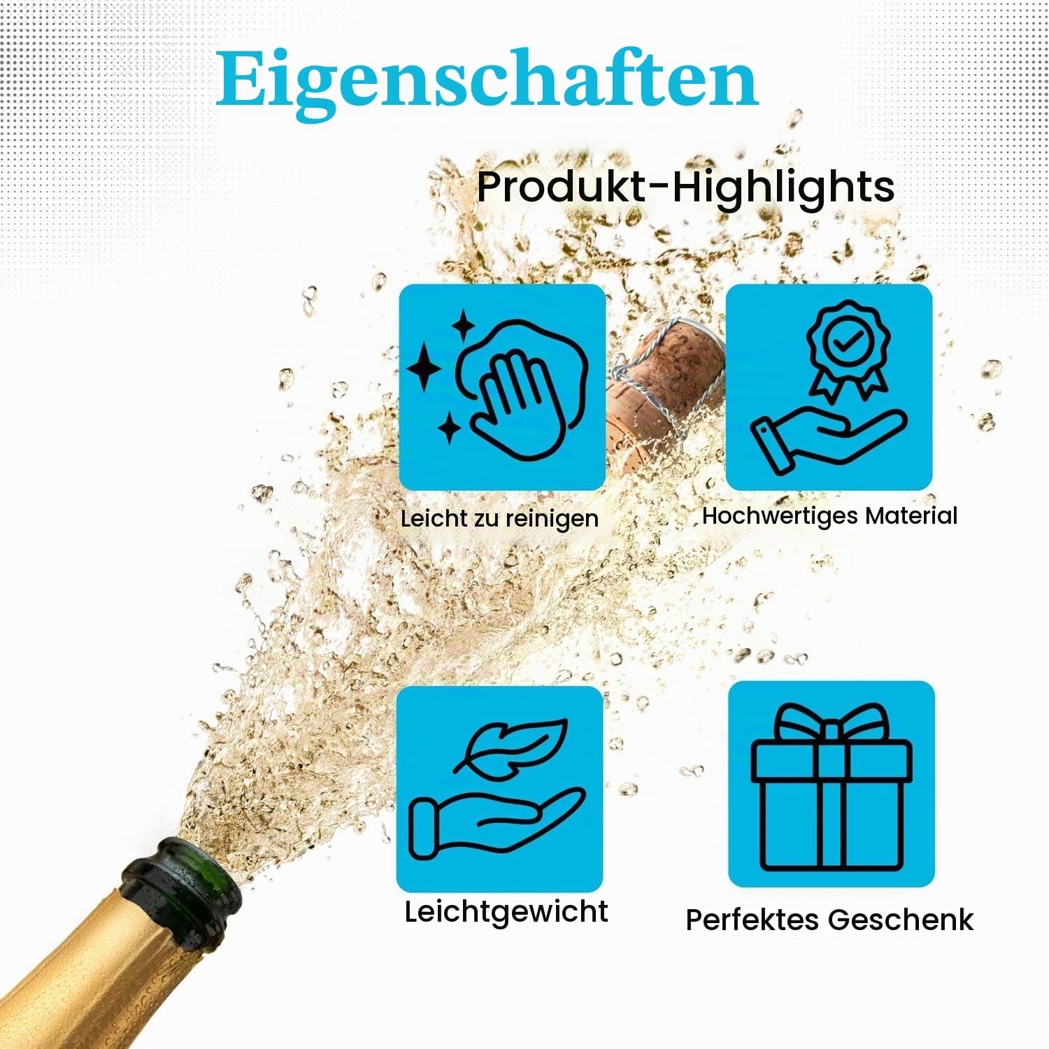 Intirilife Champagnerglas Regenbogen 150 ml 2er-Set Kristallglas