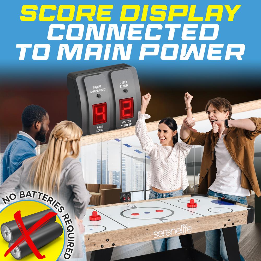 Serenelife Game Tables Air Hockey Tisch 54 Zoll LED Natur