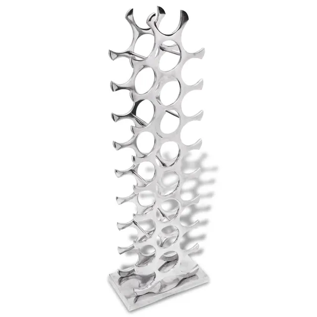 vidaXL Weinregal Aluminium Silber 27 Flaschen Flaschenregal