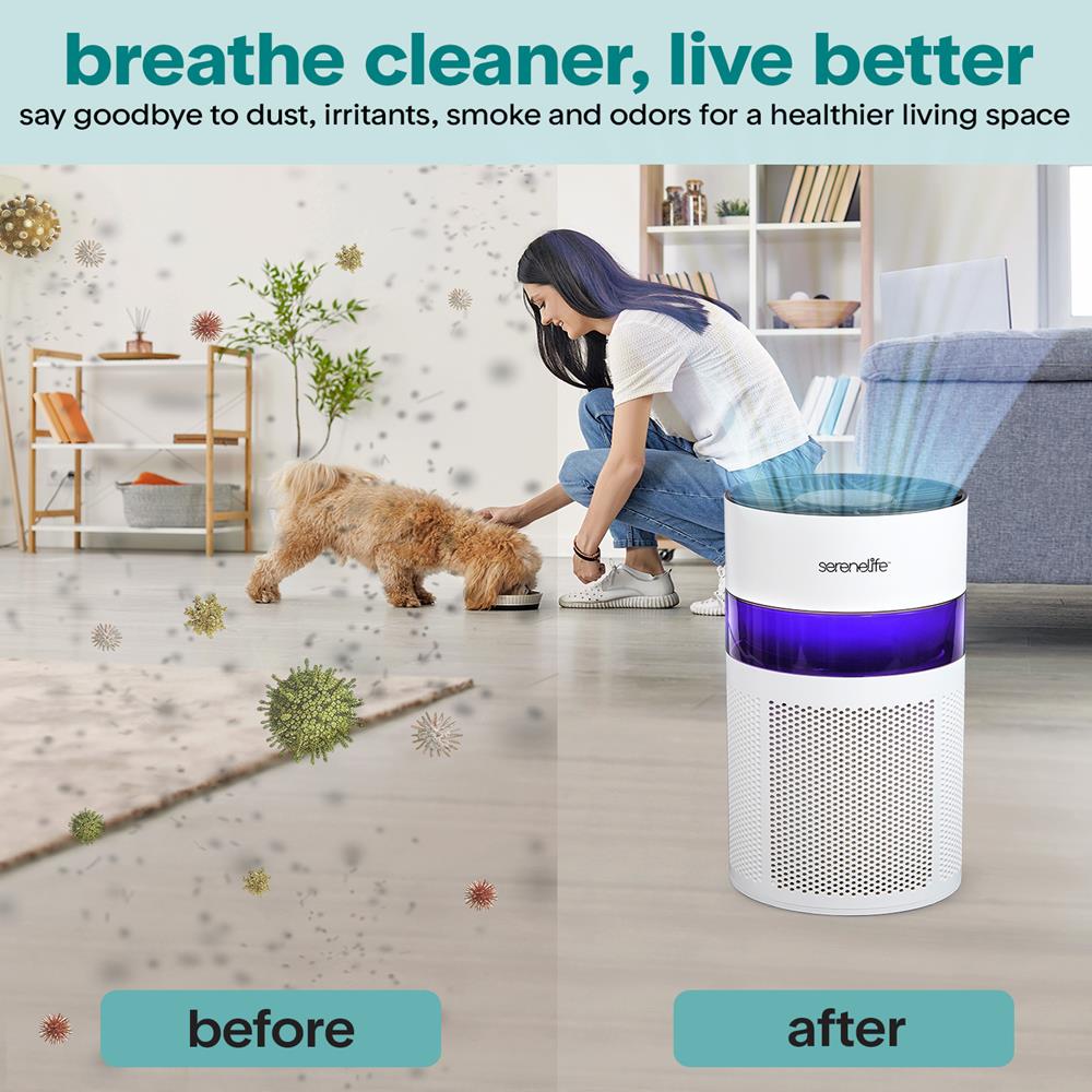 Serenelife Luftreiniger Weiß HEPA 13 Aroma Timer