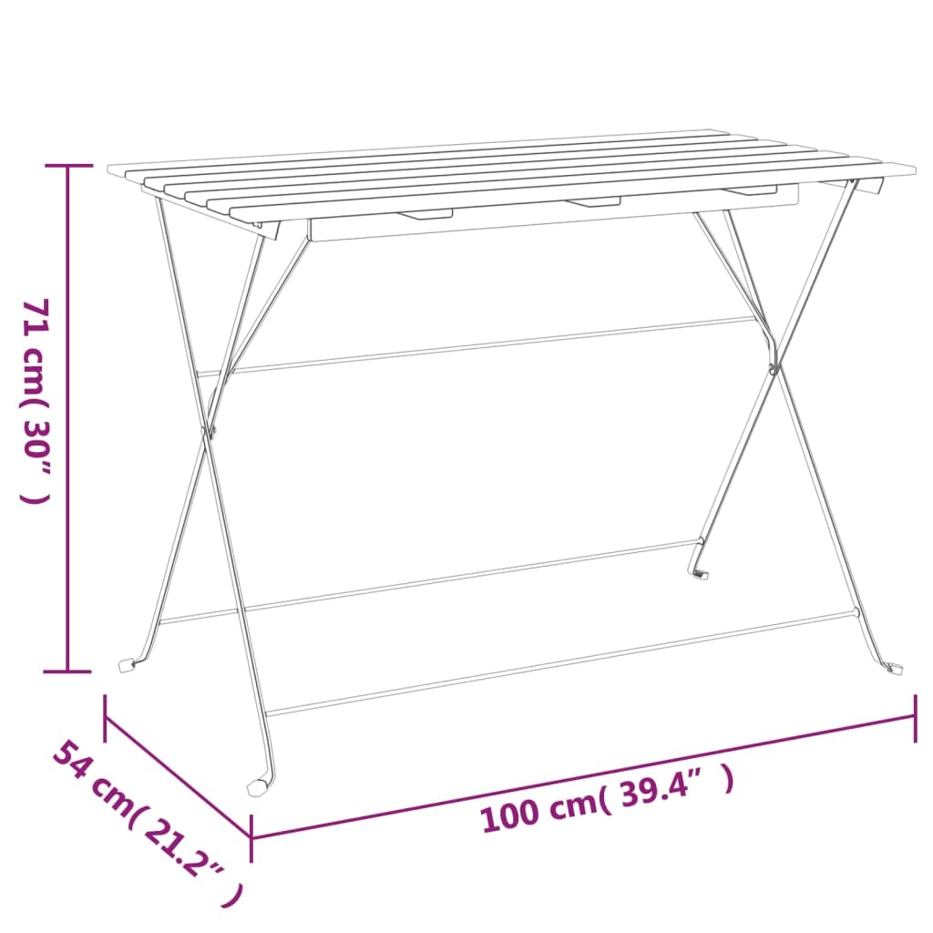 vidaXL Heim & Garten 5-tlg. Bistro-Set Akazie Klappbar