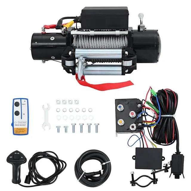 vidaXL Seilwinde elektrisch 12 V 5909 kg Stahlseil