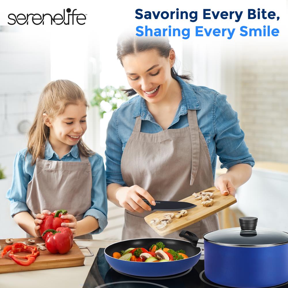 Serenelife 20-Teilig Topfset Antihaftbeschichtung Blau