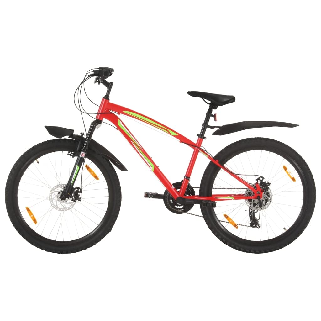 vidaXL Mountainbike 26 Zoll Fahrrad Rot 21-Gang Scheibenbremsen